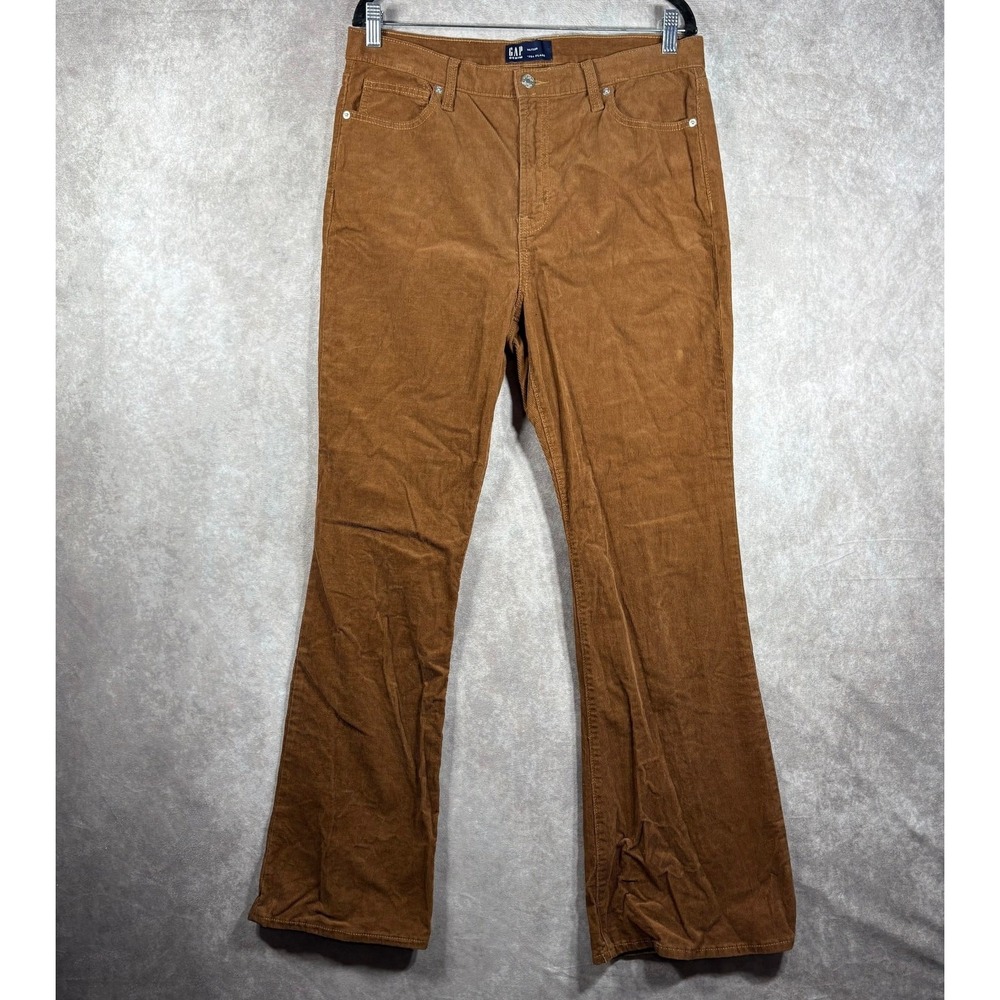 Gap Denim 70's Flare Corduroy Jeans Womens Size‎ 14/32 Brown High Rise Pockets